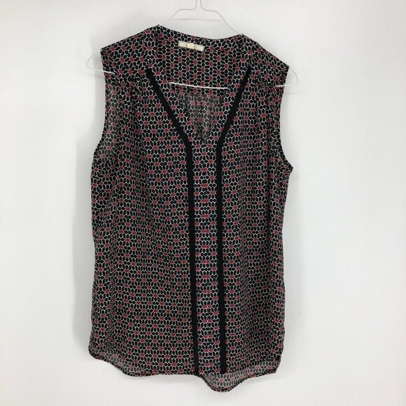 Pleione Sleeveless Blouse Micro Patterning V neck XS - Picture 3 of 9